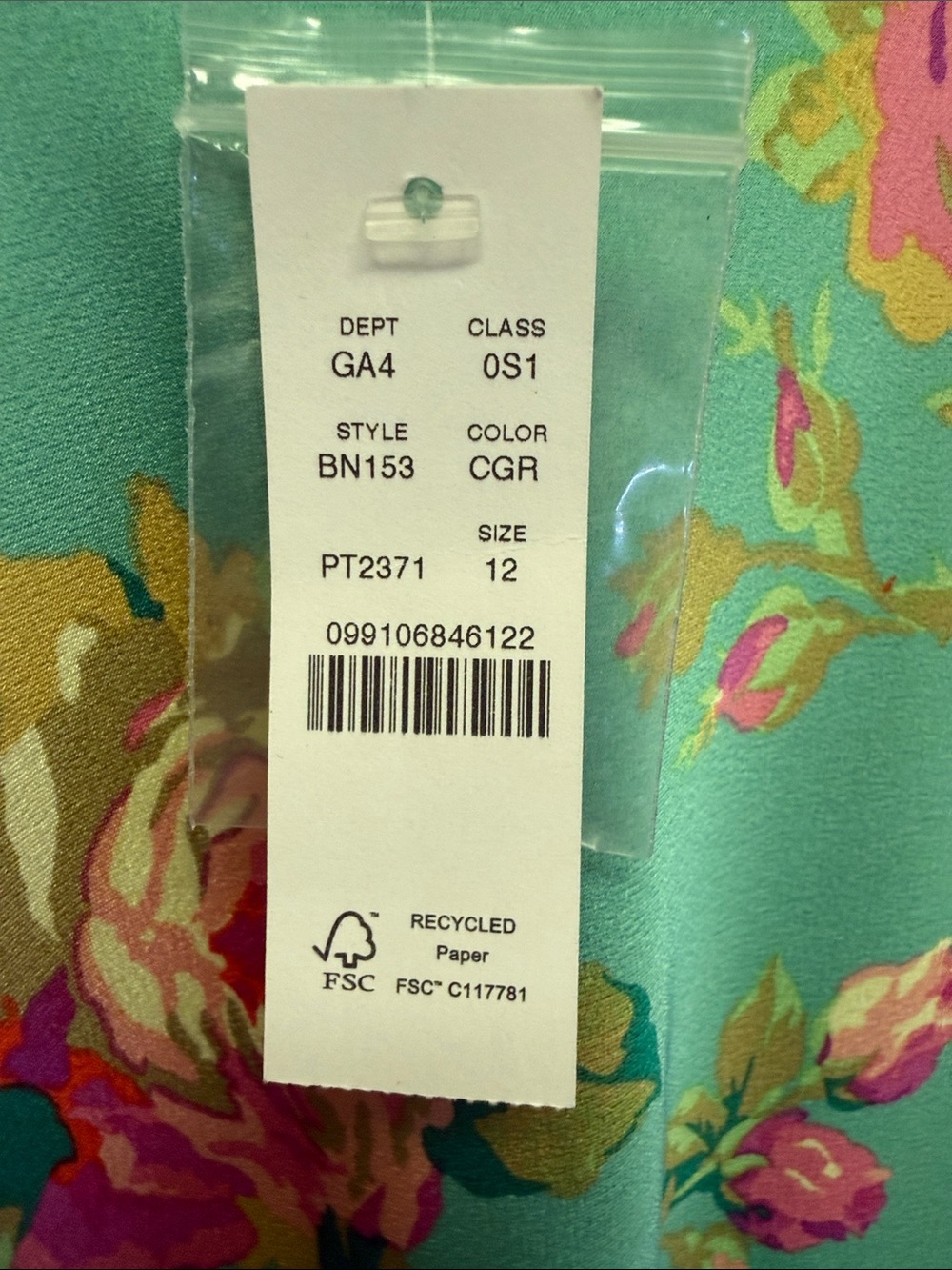 J. Crew Floral Ruffle-Sleeve Dress in Aqua and Pink Woth Tags - Picture 3 of 3